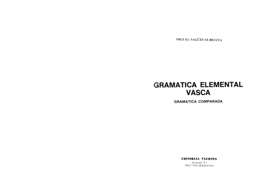 Gramática Elemental Vasca