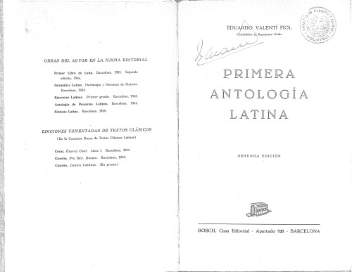 Primera antologia latina