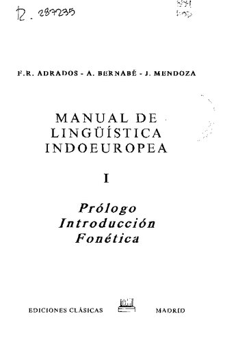 Manual De Linguistica Indoeuropea (Manuales Universitarios) (Spanish Edition)