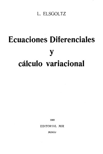 Ecuaciones Diferenciales Y Calculo Variacional