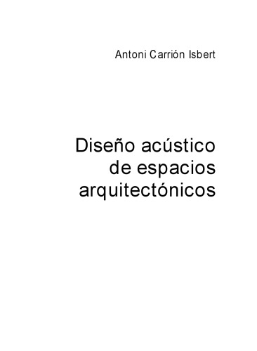 Diseno Acustico de Espacios Arquitectonicos