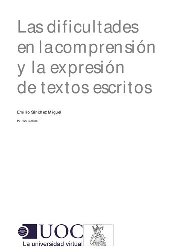 Las dificultades en la comprensión y la expresión de textos escritos