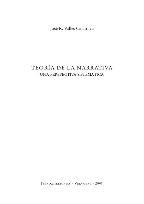 Teoria de la narrativa. Una perspectiva sistematica