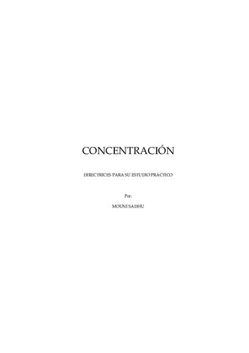 Técnicas de concentración : directrices para su estudio práctico