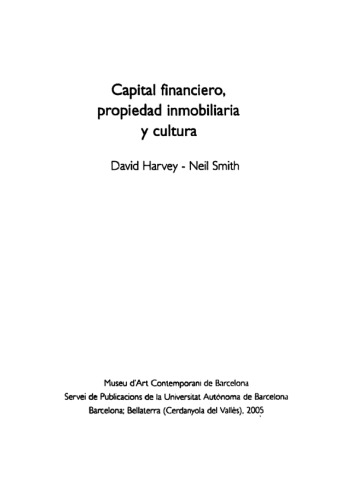 Capital financiero, propiedad inmobiliaria y cultura