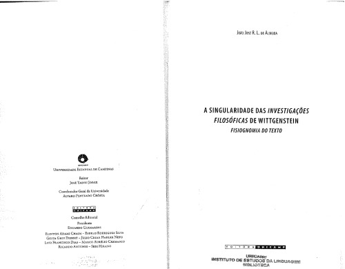 A singularidade das Investigações filosóficas de Wittgenstein: Fisiognomia do Texto