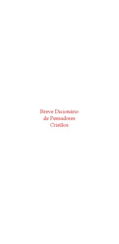 Breve Dicionário de Pensadores Cristãos