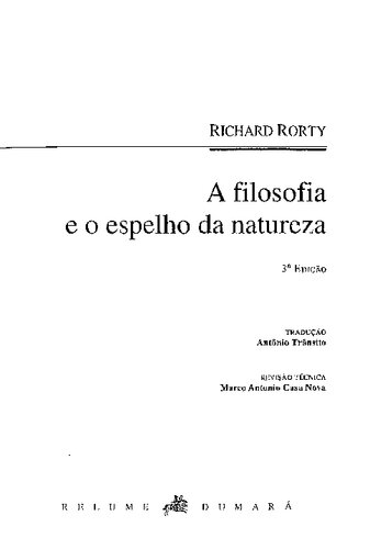 A filosofia e o espelho da natureza.