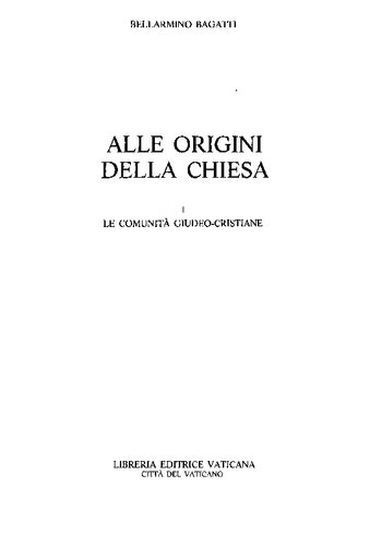 Alle origini della Chiesa