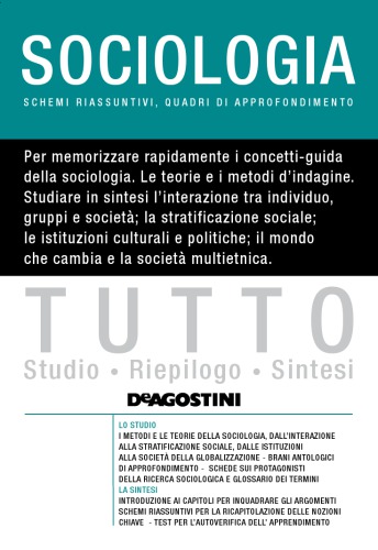 Sociologia - Schemi riassuntivi, quadri d'approfondimento