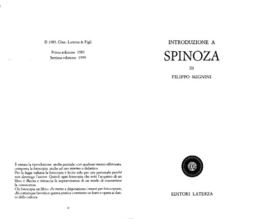 Introduzione a Spinoza