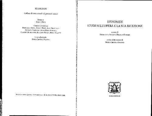Epinomide : studi sull'opera e la sua ricezione