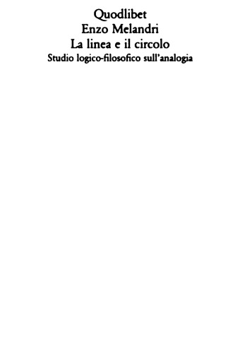 La linea e il circolo Studio logico-filosofico sull'analogia