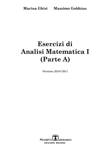 Esercizi di analisi matematica I : parte A