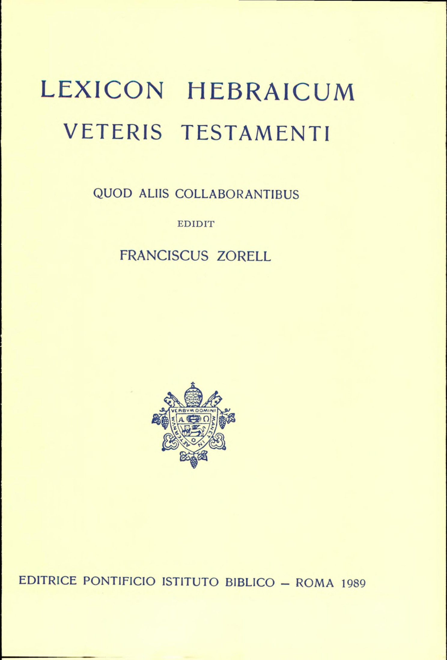 Lexicon Hebraicum Veteris Testamenti