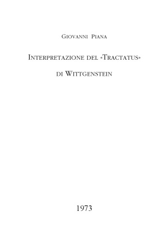 Interpretazione del "Tractatus" di Wittgenstein