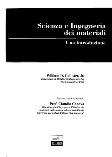 Scienza e ingegneria dei materiali : una introduzione