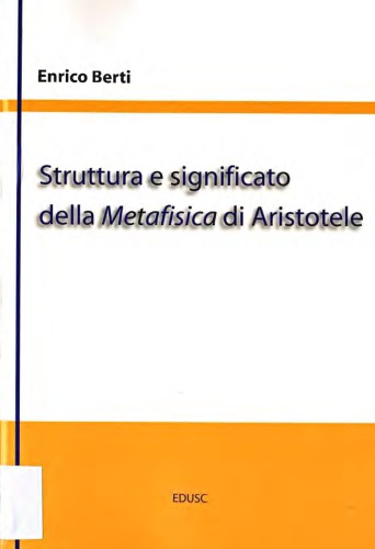 Struttura e significato della Metafisica di Aristotele