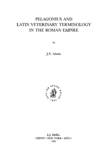 Pelagonius and Latin Veterinary Terminology in the Roman Empire