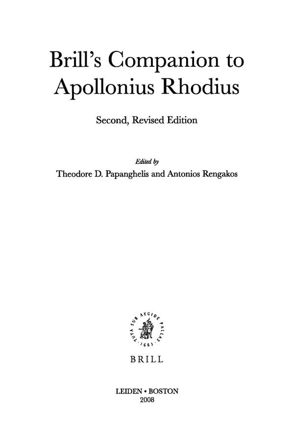 Brill's Companion to Apollonius Rhodius