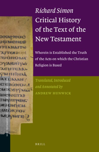 Richard Simon &quot;Critical History of the Text of the New Testament&quot;