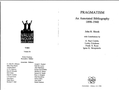 Pragmatism. (Value Inquiry Book) (Value Inquiry Book Series / Studies in Pragmatism and Values)