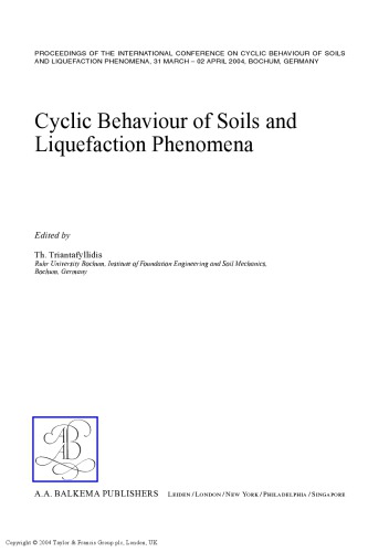 Cyclic Behaviour of Soils and Liquefaction Phenomena