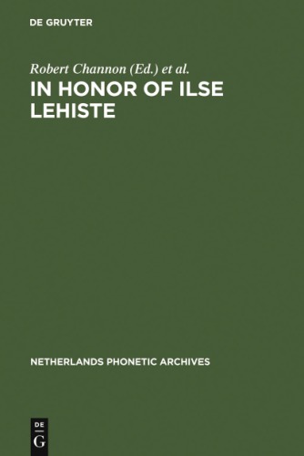 In Honor of Ilse Lehiste - Ilse Lehiste Puhendusteos
