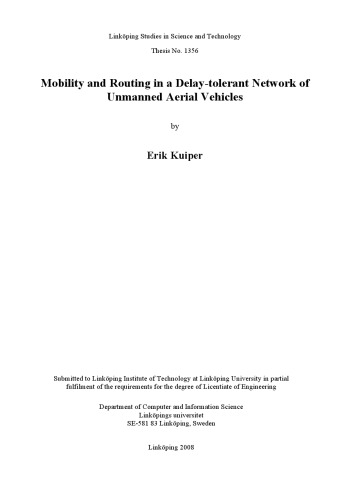 Mobility and Routing in a Delay-tolerant Network of Unmanned Aerial Vehicles