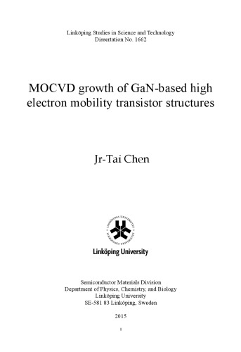 MOCVD growth of GaN-based high electron mobility transistor structures