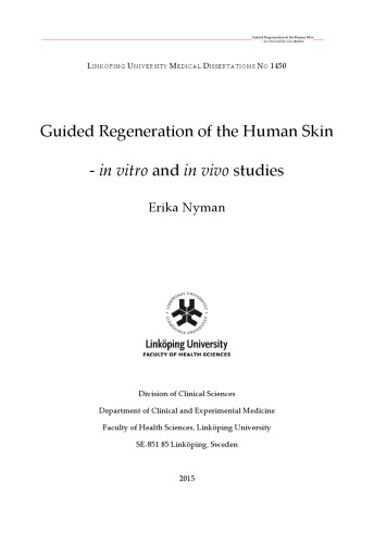 Guided regeneration of the human skin : in vitro and in vivo studies