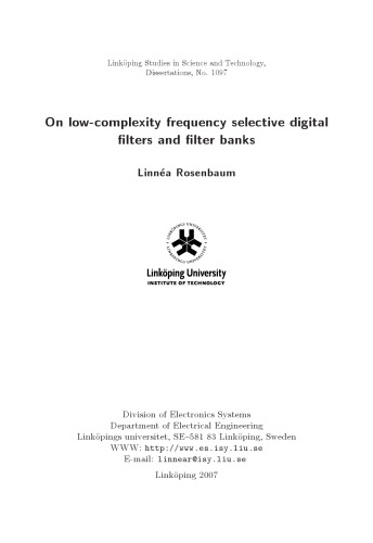 On low-complexity frequency selective digital filters and filter banks