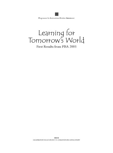 Learning for Tomorrow's World