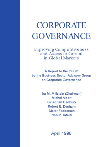 Corporate governance : improving competitiveness and access to capital in global markets : a report to the OECD