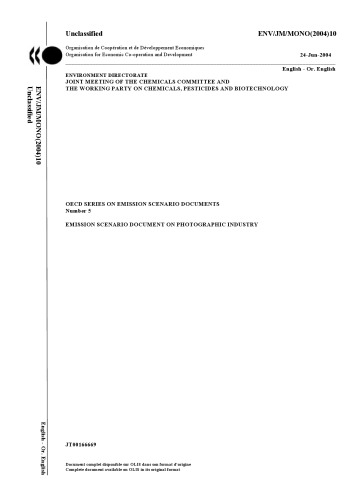 Emission scenario document on photographic industry.