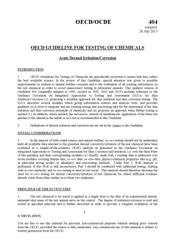 Acute dermal irritation/corrosion. 404