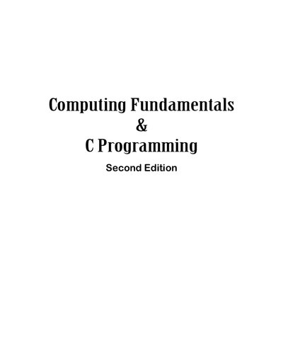 Computing Fundamentals and C Programming