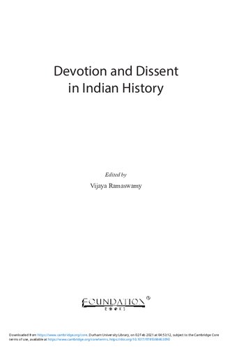 Devotion and Dissent in Indian History