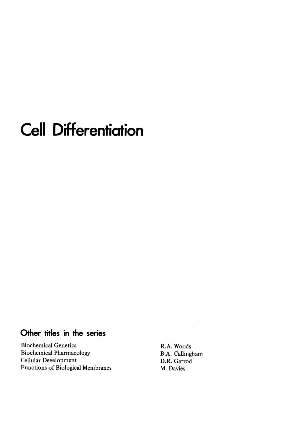 Cell Differentiation