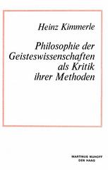 Philosophie der Geisteswissenschaften Als Kritik Ihrer Methoden