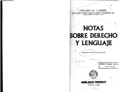 Notas sobre derecho y lenguaje