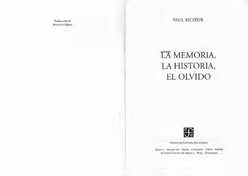 Memoria La Historia El Olvido, La