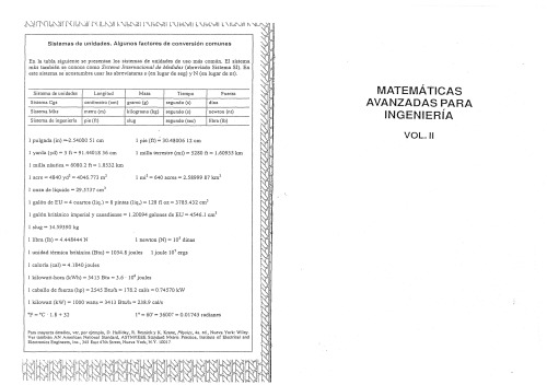 Matematicas Avanzadas Para Ingenieria/ Advanced Engineering Mathematics (Spanish Edition)