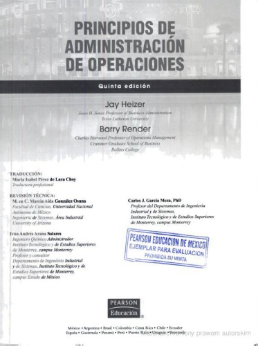 Principios de administración de operaciones