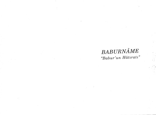 Baburname : Babur'un hatıratı