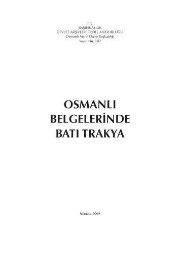 Osmanlı belgelerinde Batı Trakya