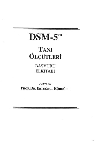 DSM-5 tanı ölçütleri başvuru el kitabı