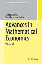 Advances in Mathematical Economics Volume 20