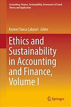 Ethics and Sustainability in Accounting and Finance, Volume I