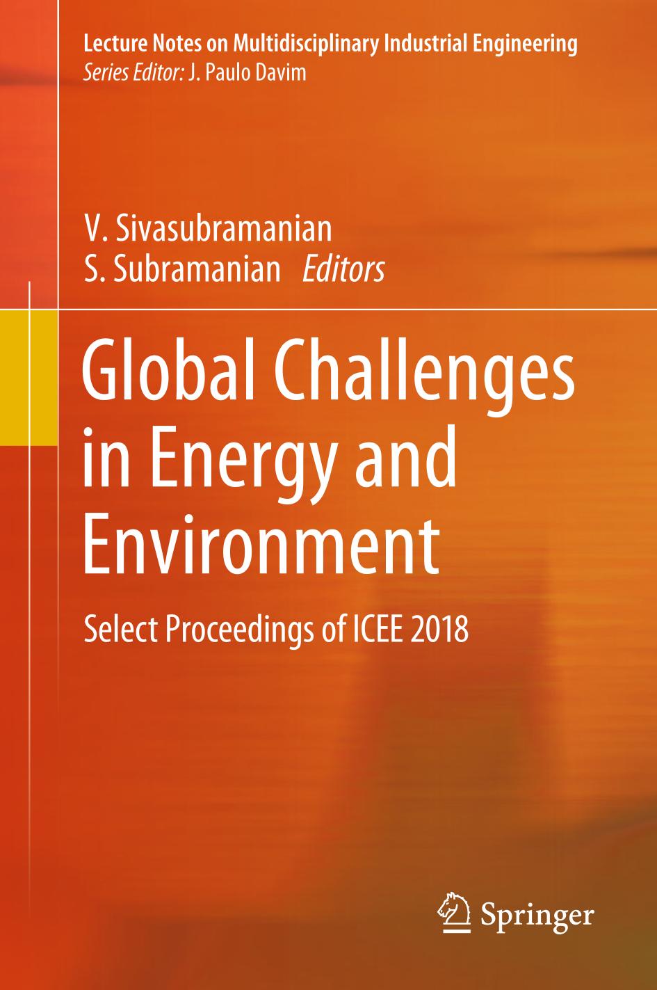 Global challenges in energy and environment : select proceedings of ICEE 2018